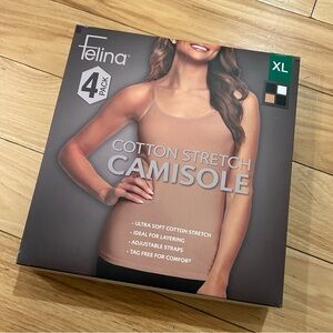 BRAND NEW Felina 4 Pack Cotton Stretch Camisole Tank Tops - Women’s Size XL